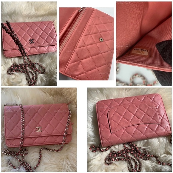 Authentic CHANEL Lambskin Wallet-on-the-chain WOC Flap Bag - Pink SHW - Picture 9 of 10